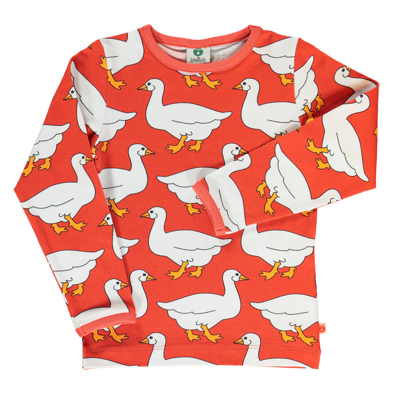 [Smafolk] Long Sleeved Top With Geese- Grenadine