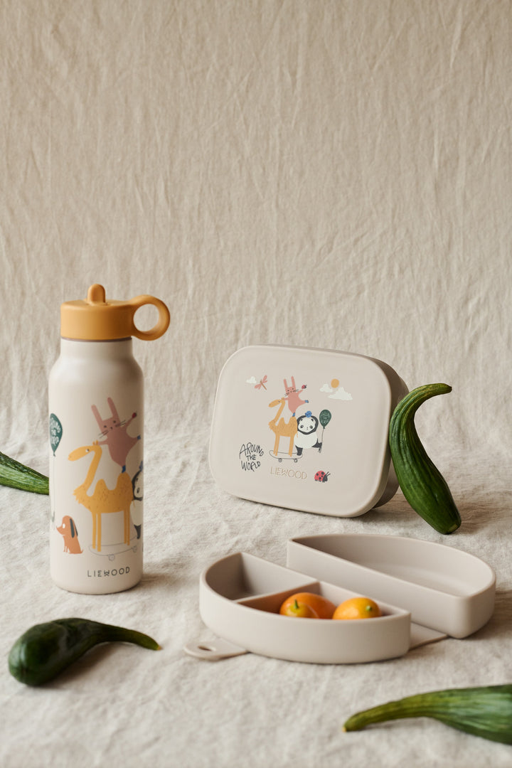 [Liewood ] Falk Water Bottle 350ML - Around The World / Sandy