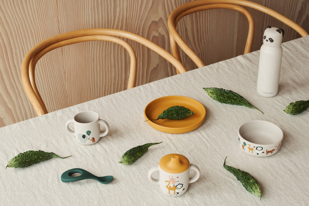 [Liewood] Vivi Printed Tableware Set - Around The World / Sandy