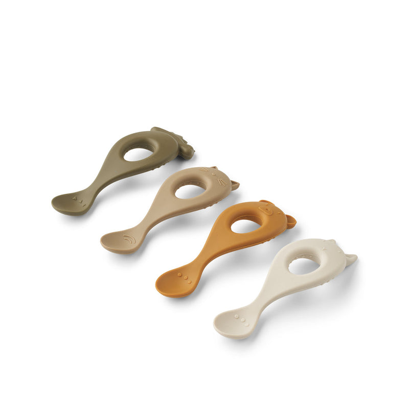 [Liewood] Liva Silicone Spoon 4-Pack - Sandy Multi Mix