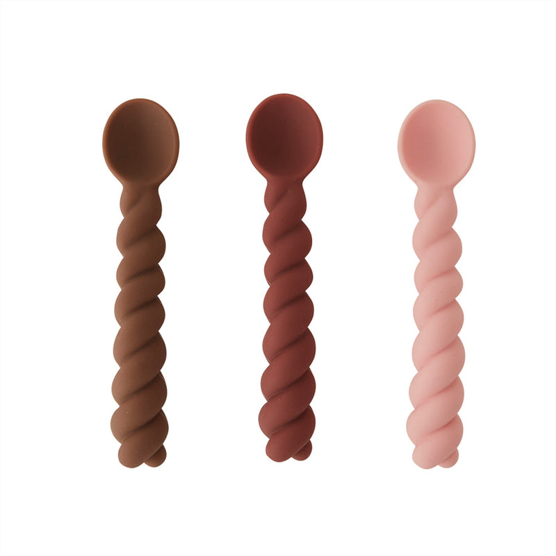 [OYOY] Mellow Spoon 3er-Pack - Muskatnuss / Rose / Choko