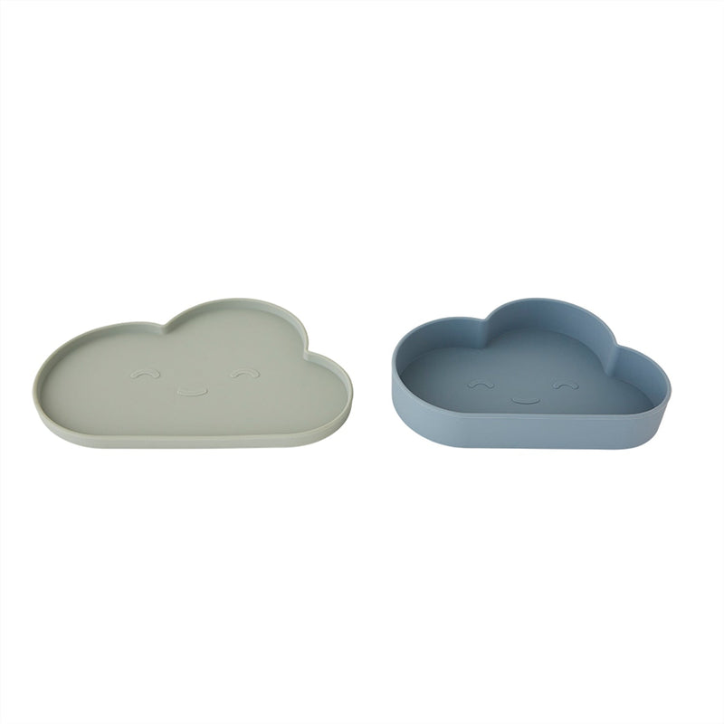 [OYOY] Chloe Cloud Plate & Bowl - Tourmaline / Pale mint