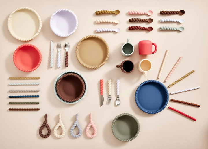 [OYOY] Mellow Plate & Bowl - Blue / Olive