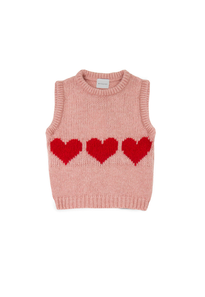 [Mipounet] Petra Heart Waistcoat - Pink/Red