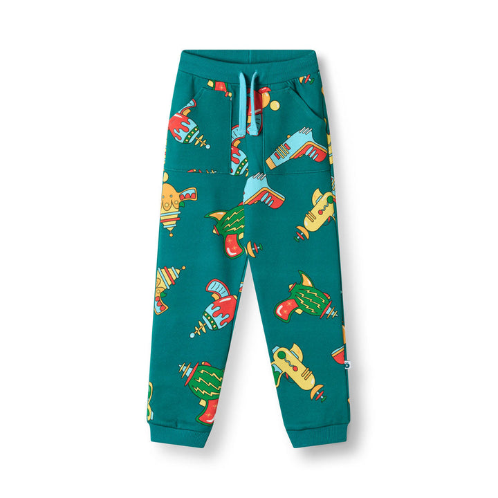 [Smafolk] Macoun Sweatpants Space Blasters- Petroleum Green