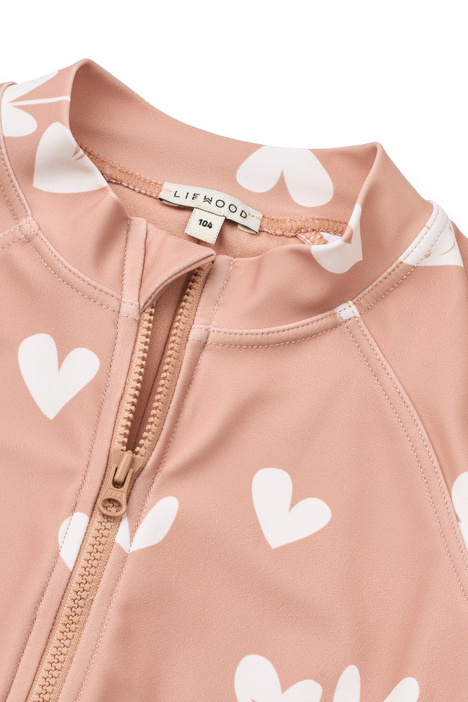 [Liewood] Max Stripe LS Swim Jumpsuit - Sweethearts / Pale