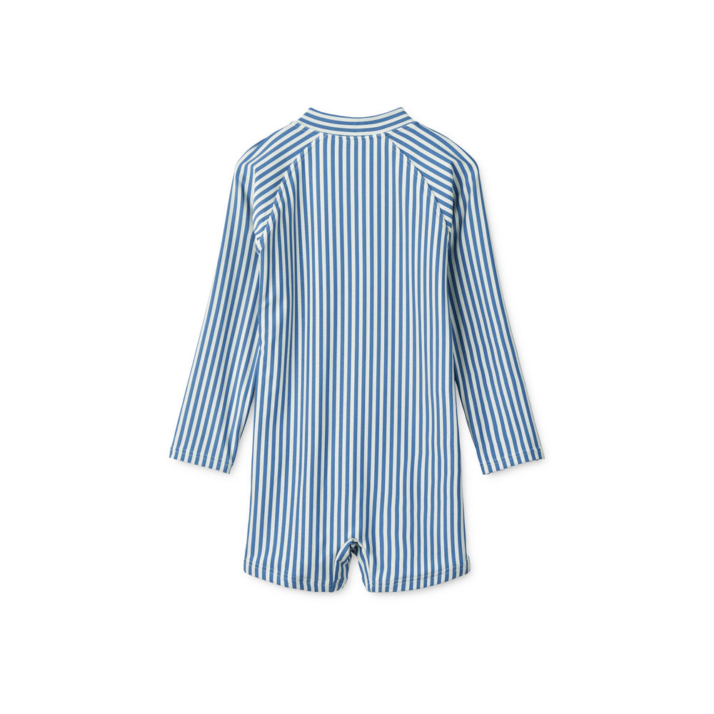 [Liewood] Max Stripe Longsleeve Swim Jumpsuit - Riverside