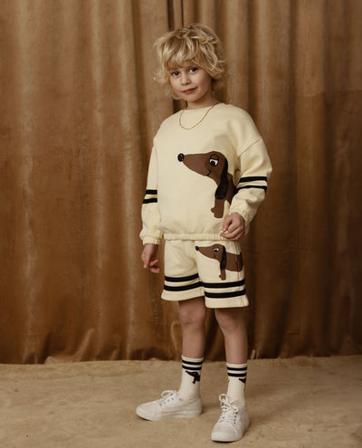 [Mini Rodini] Dog Stripes Sweatshirt  - Beige