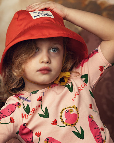 [Mini Rodini] Parrots Aop Ss Kleid - Rosa