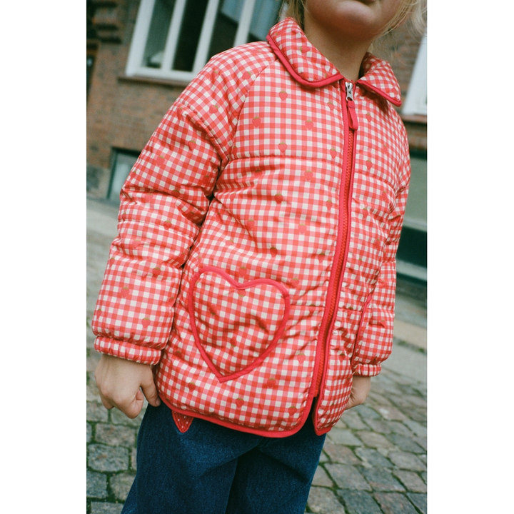 [Floss]Molly Padded Jacket - Red Berry Gingham