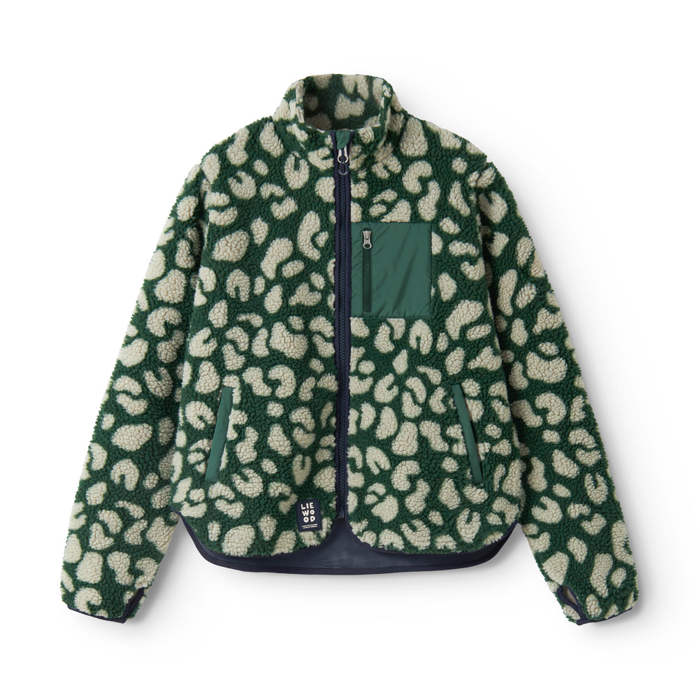 [Liewood][Mummy Size]Nelson Adult Pile Jacket - Mega Leo / Garden Green