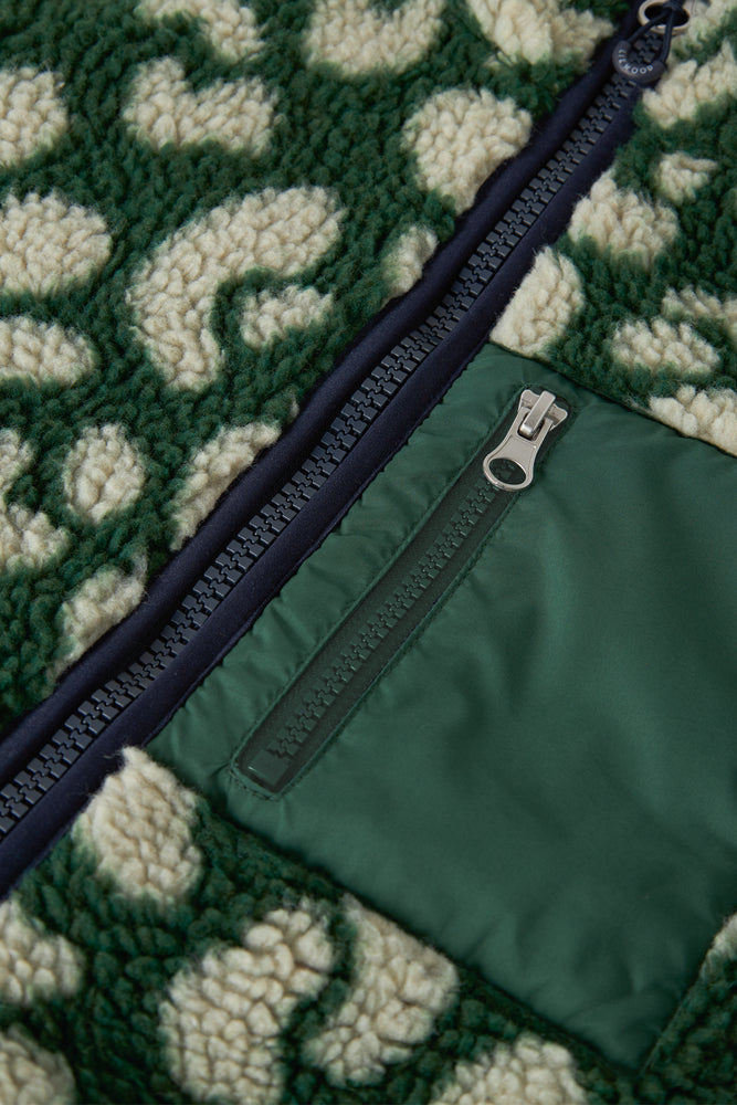 [Liewood][Mummy Size]Nelson Adult Pile Jacket - Mega Leo / Garden Green