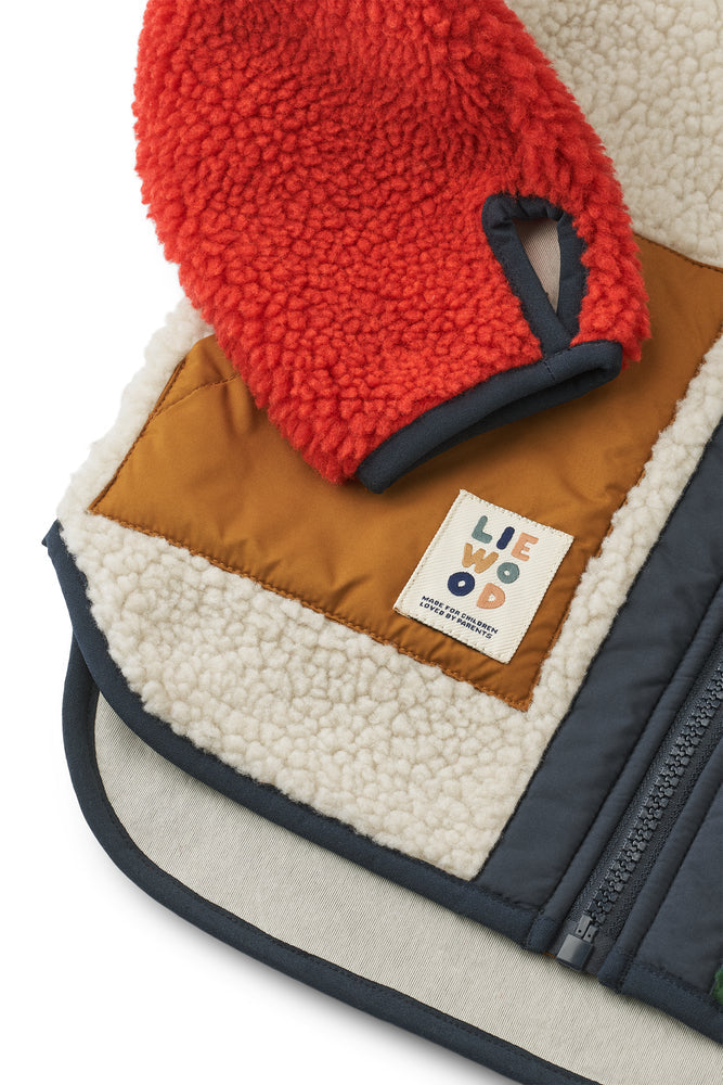 [Liewood] Noam Pile Jacket - Garden green multi mix