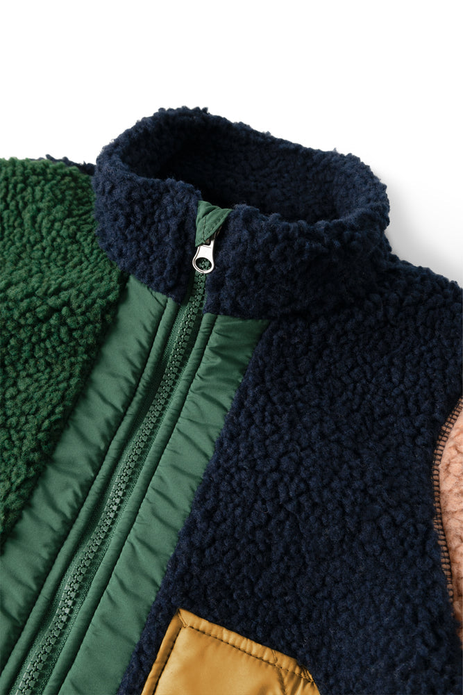 [Liewood] Noam Pile Jacket - Garden Green Multi mix