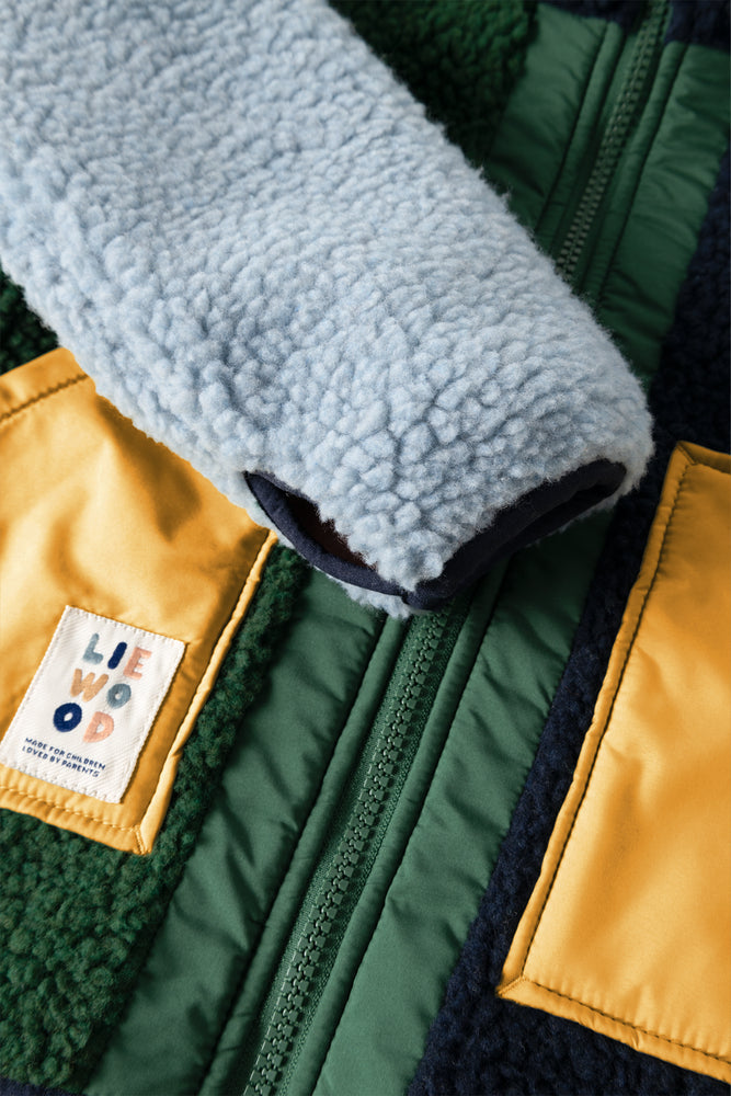 [Liewood] Noam Pile Jacket - Garden Green Multi mix