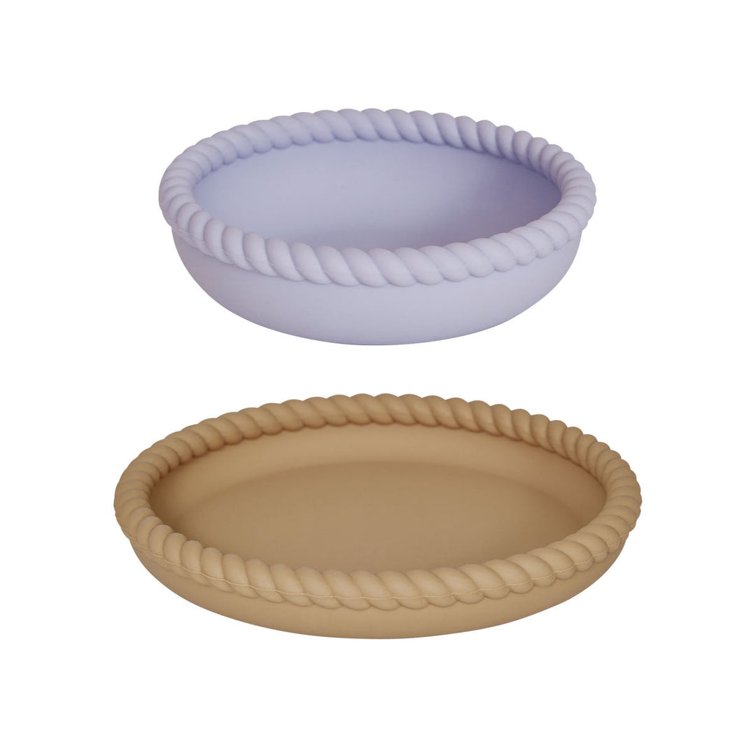 [OYOY] Mellow Plate & Bowl - Light Rubber / Lavender