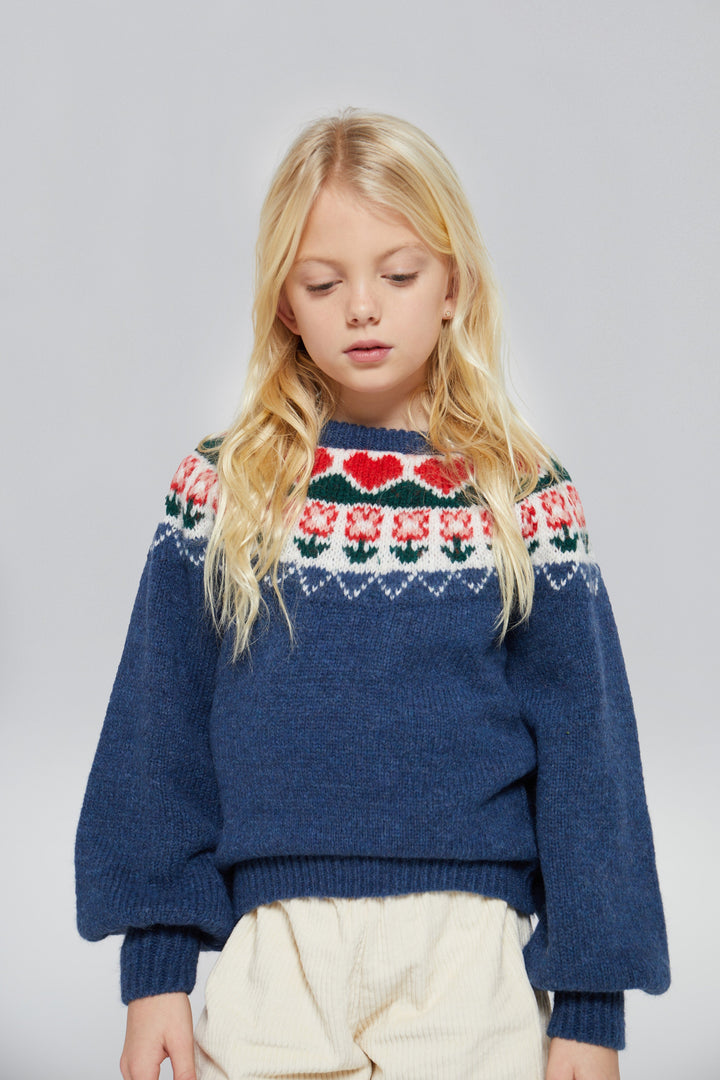 [Mipounet] Greta Nortic Sweater - Dark Blue