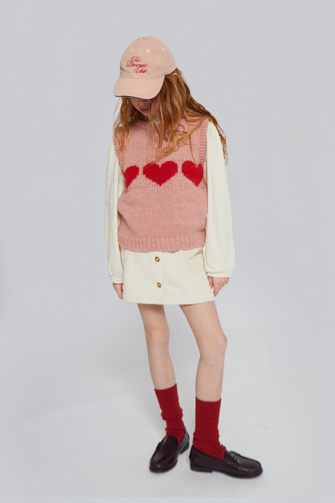 [Mipounet] Petra Heart Waistcoat - Pink/Red