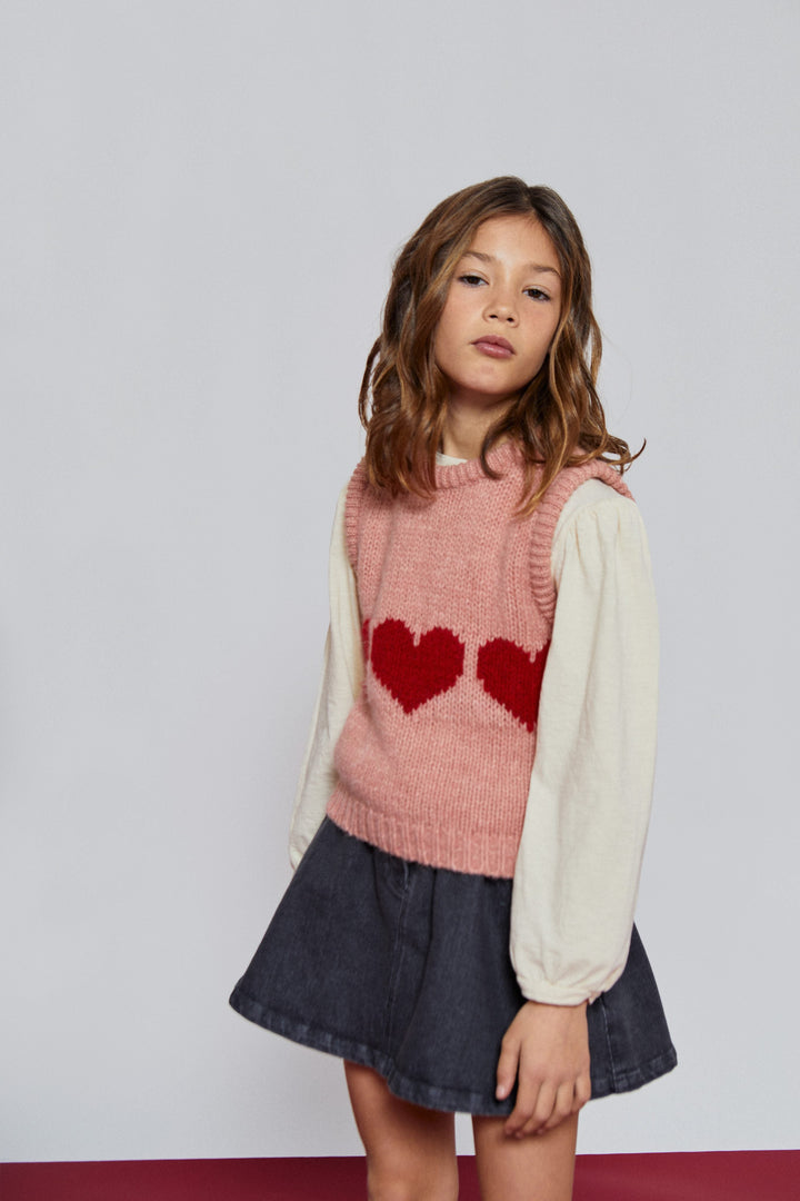 [Mipounet] Petra Heart Waistcoat - Pink/Red