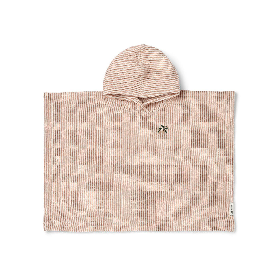 [Liewood] Paco Poncho Embroidery - Y/D Stripe Tuscany Rose / Creme
