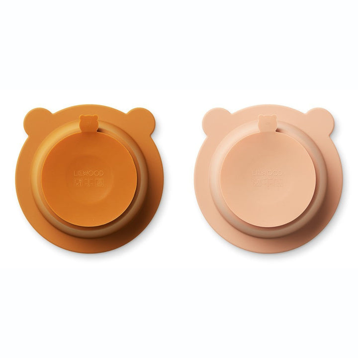 [Liewood] Peony Bowl With Suction Cup 2-pack - Mustard/Tuscany Rose Mix