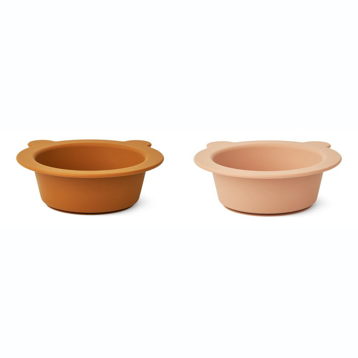 [Liewood] Peony Bowl With Suction Cup 2-pack - Mustard/Tuscany Rose Mix