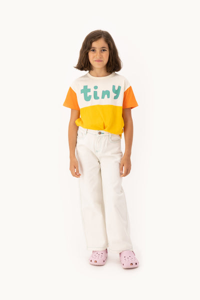 [TINYCOTTONS] Tiny Color Block Tee - Hellcreme / Orange