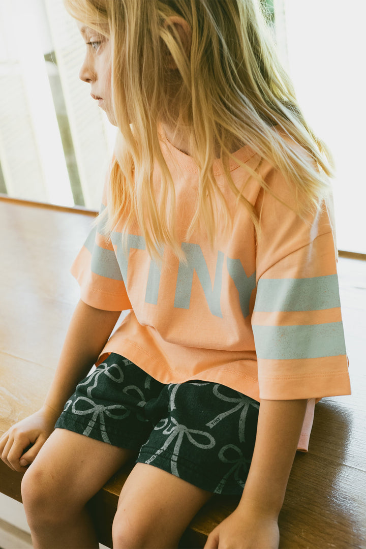 [TINYCOTTONS] Stripes Logo Tee - Papaya