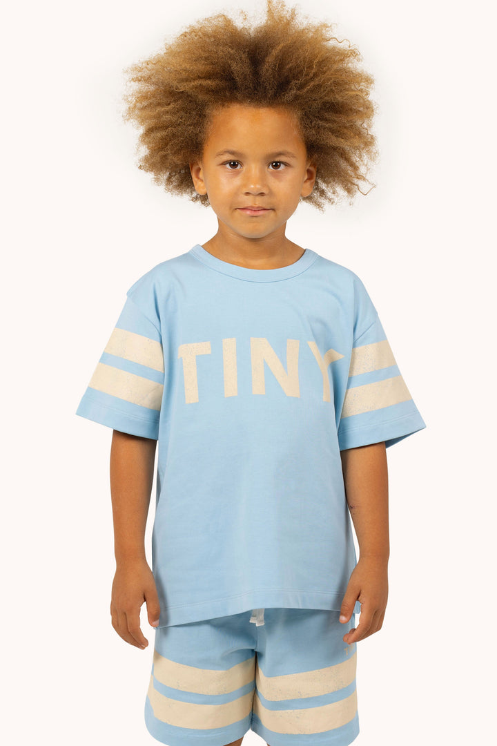 [TINYCOTTONS] Stripes Logo Tee - Dusty Blue