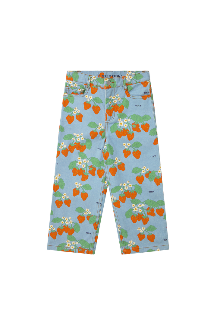 [TINYCOTTONS] Strawberries Straight Jeans - Denim Blue