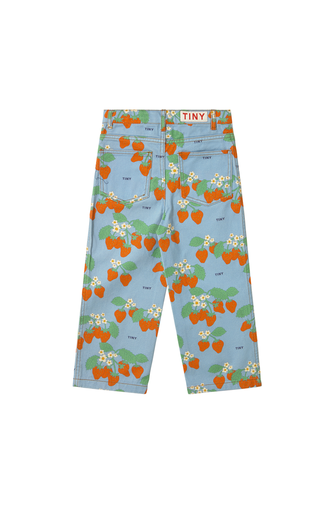 [TINYCOTTONS] Strawberries Straight Jeans - Denim Blue