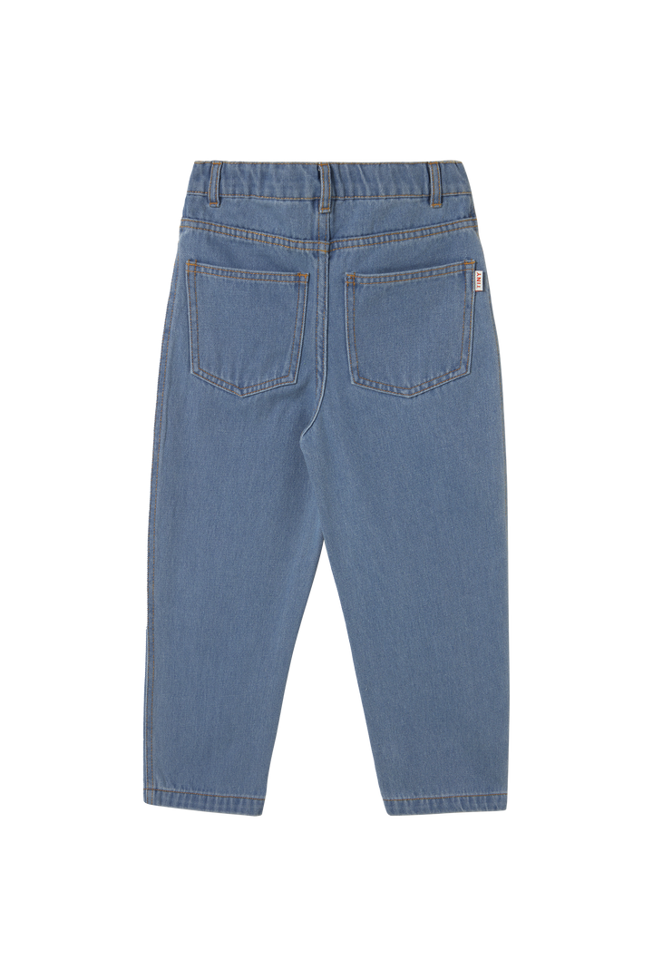 [TINYCOTTONS] Strawberries Embroidered Jeans - Light Blue