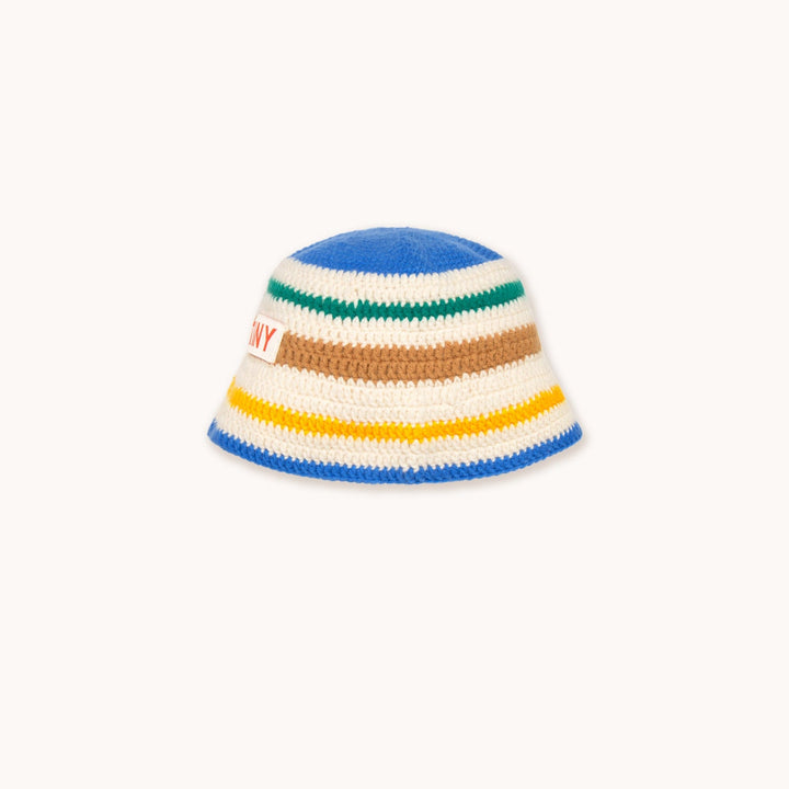 [TINYCOTTONS] Multicolor Stripes Bucket Hat - Light Cream