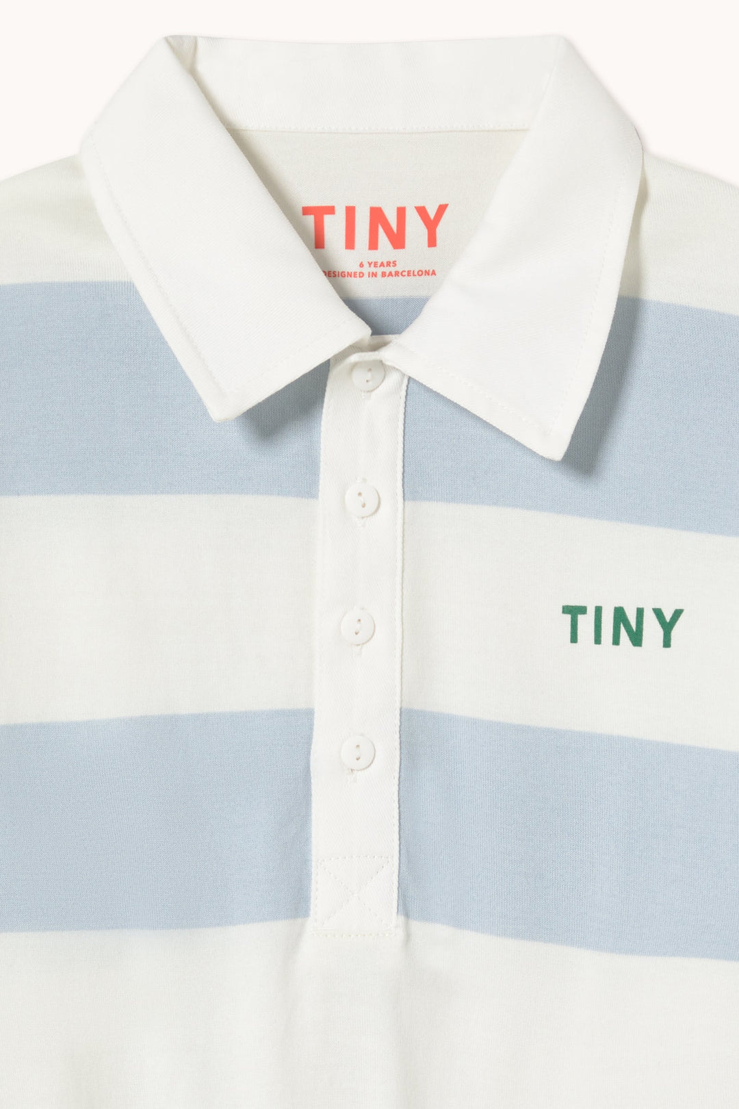 [TINYCOTTONS] Stripes Knit Polo Sleeve Tee - Washed Blue