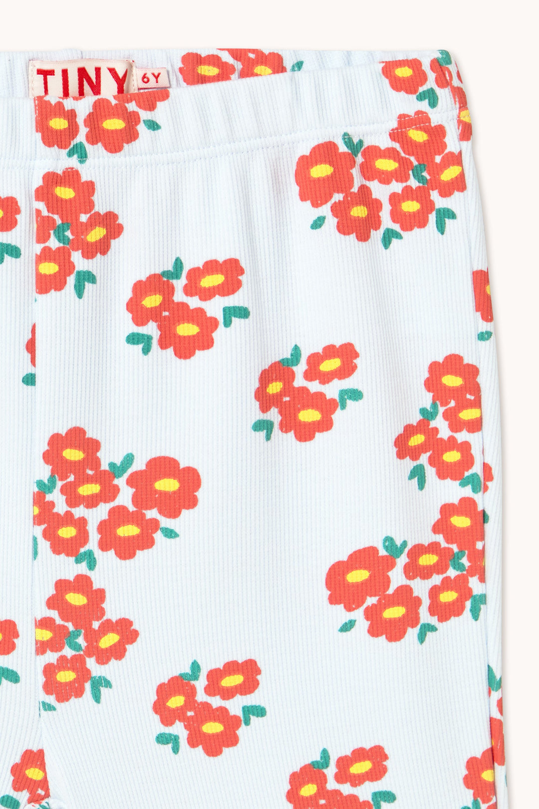 [TINYCOTTONS] Blossoms Rib Pant - Ice Blue