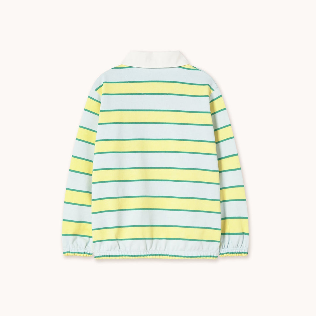 [TINYCOTTONS] Retro Stripes Polo Sweatshirt - Iceblue