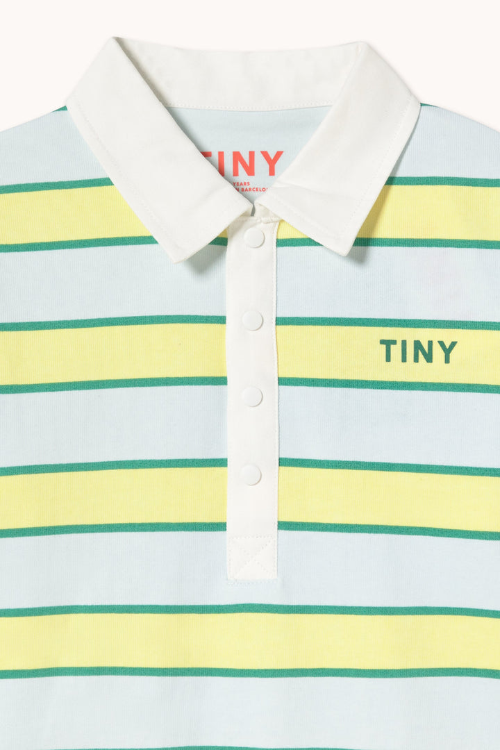 [TINYCOTTONS] Retro Stripes Polo Sweatshirt - Iceblue