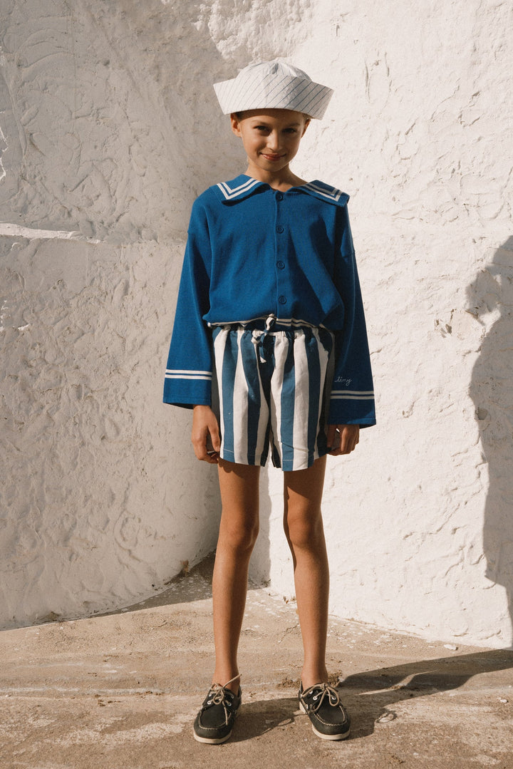 [TINYCOTTONS] Light Navy Striped Shorts - Light Navy
