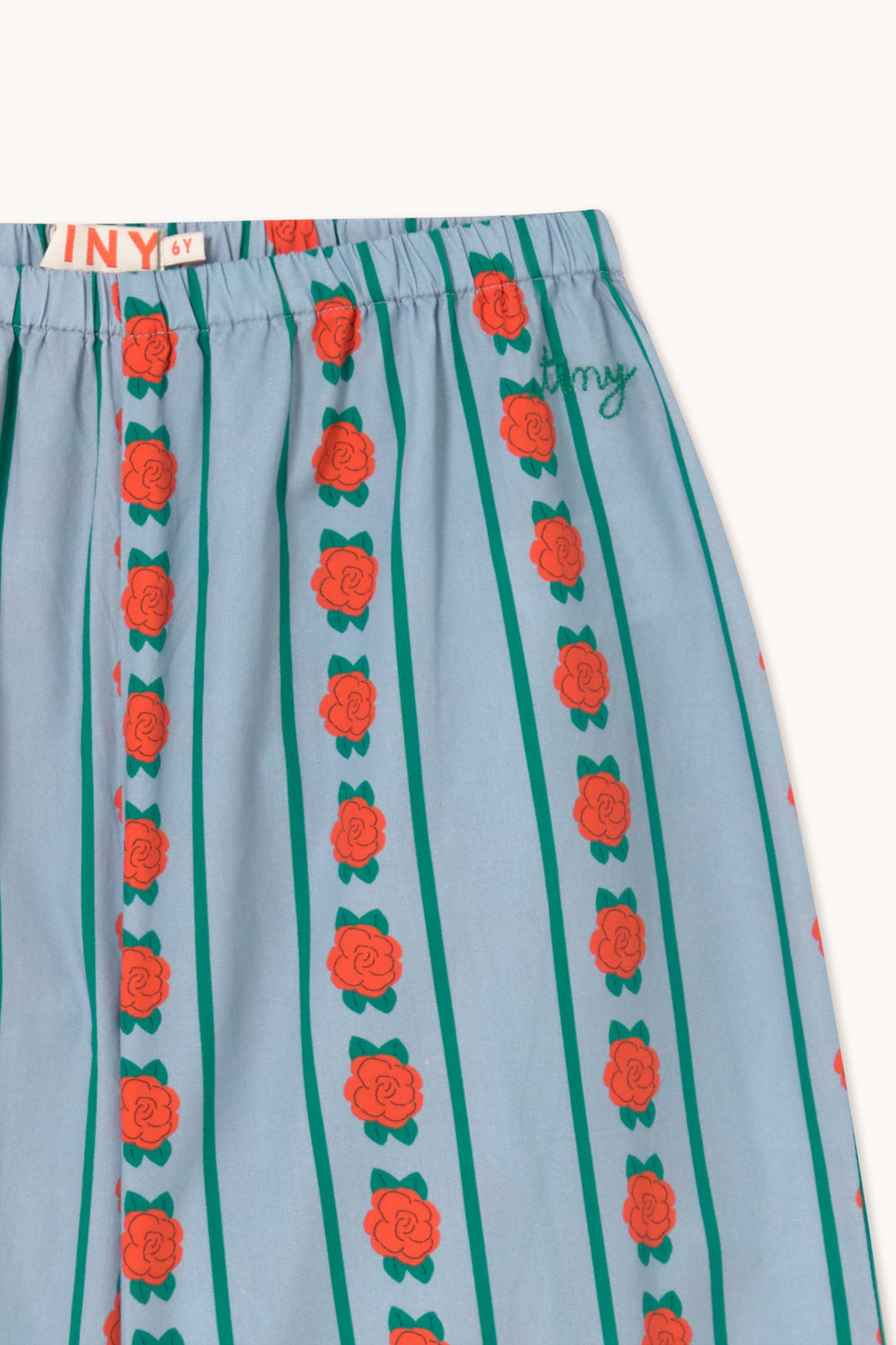 [TINYCOTTONS]Rose Pattern Pant - Washed Blue