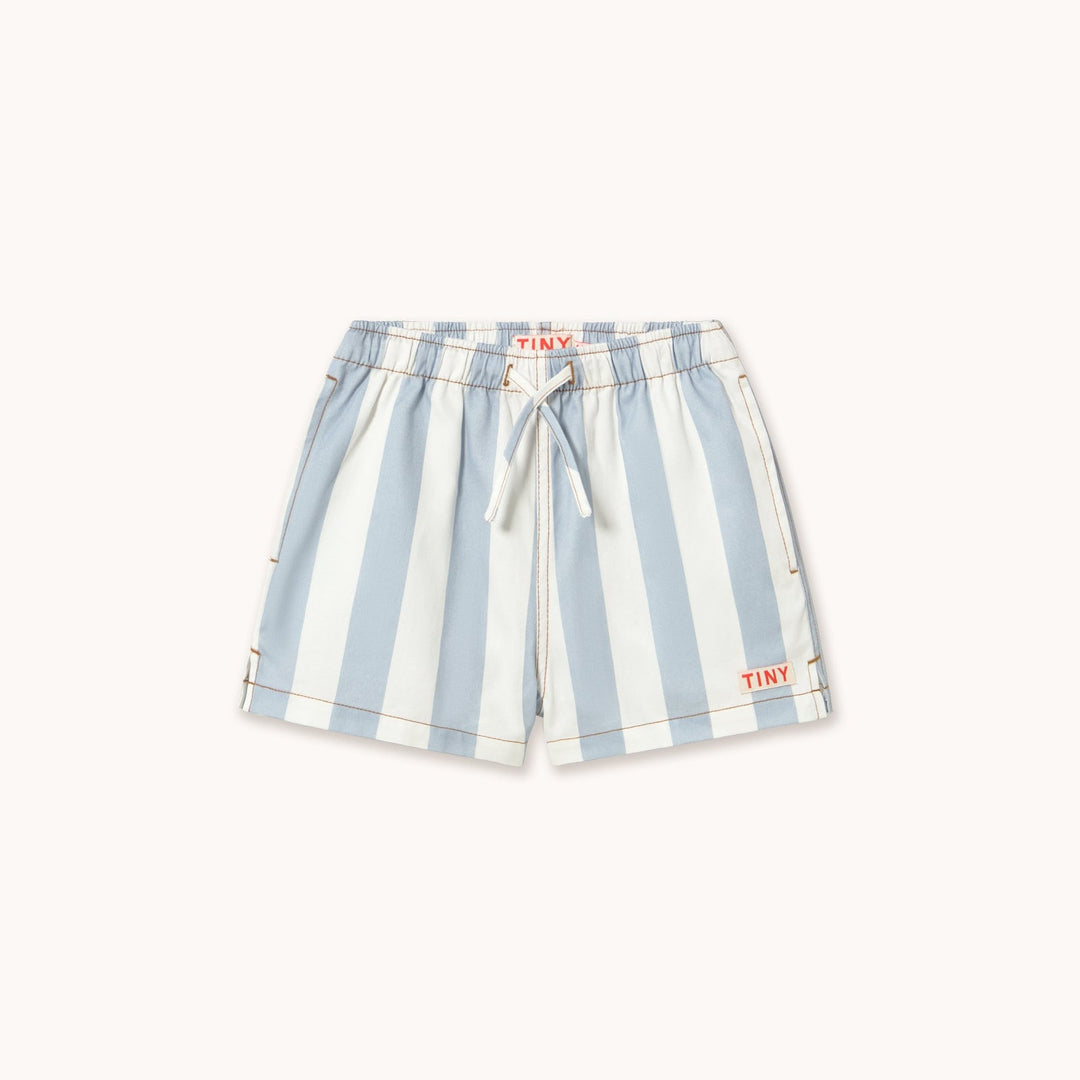 [TINYCOTTONS] Stripes Twill Shorts - Washed Blue