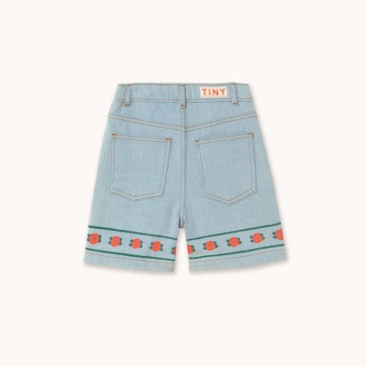 [TINYCOTTONS] Roses Denim Bermuda - Light Wash Denim