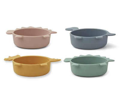 DINO SILICONE BOWLS 4 PACK