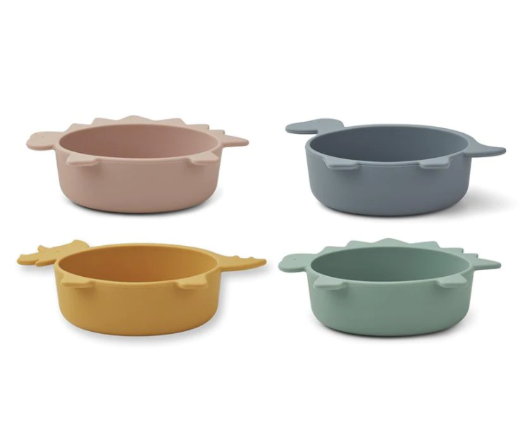 DINO SILICONE BOWLS 4 PACK