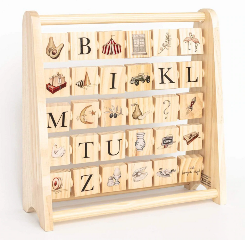 Konges slojd Abc wooden block frame - multi