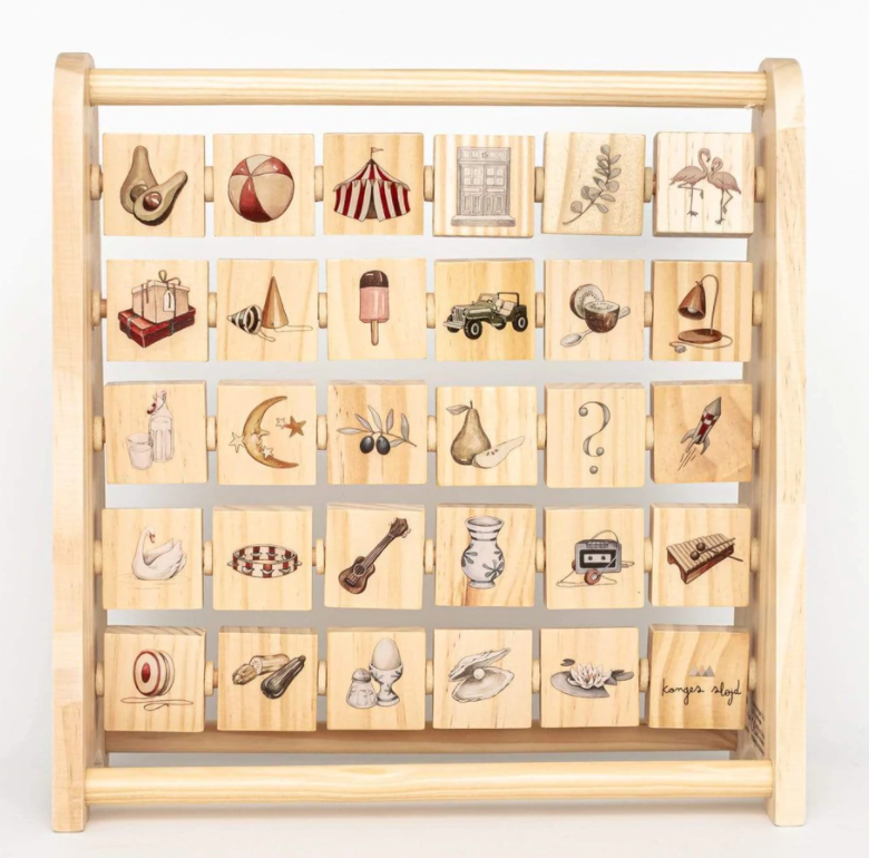 Konges slojd Abc wooden block frame - multi