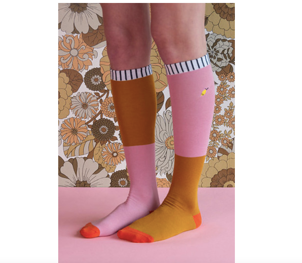 sticky lemon knee high socks