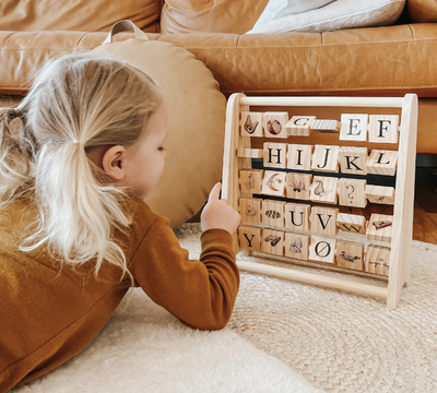 Konges slojd Abc wooden block frame - multi