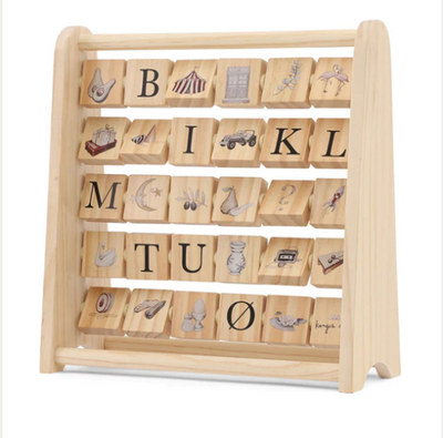 Konges slojd Abc wooden block frame - multi