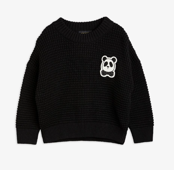 [Mini Rodini] Panda Strickpullover - Schwarz