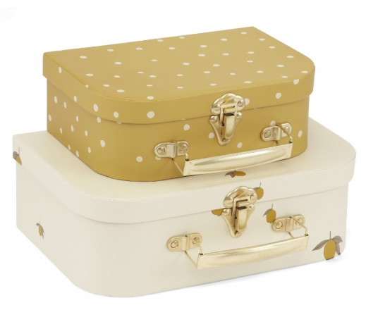 [Konges slojd] 2-PACK SUITCASE - Lemon /Dot